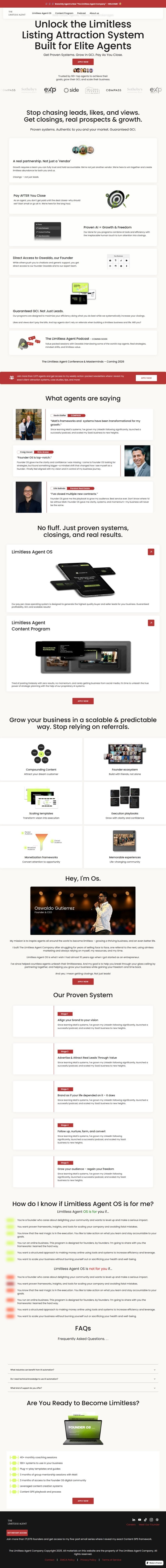 Limitless Agent OS program landing page